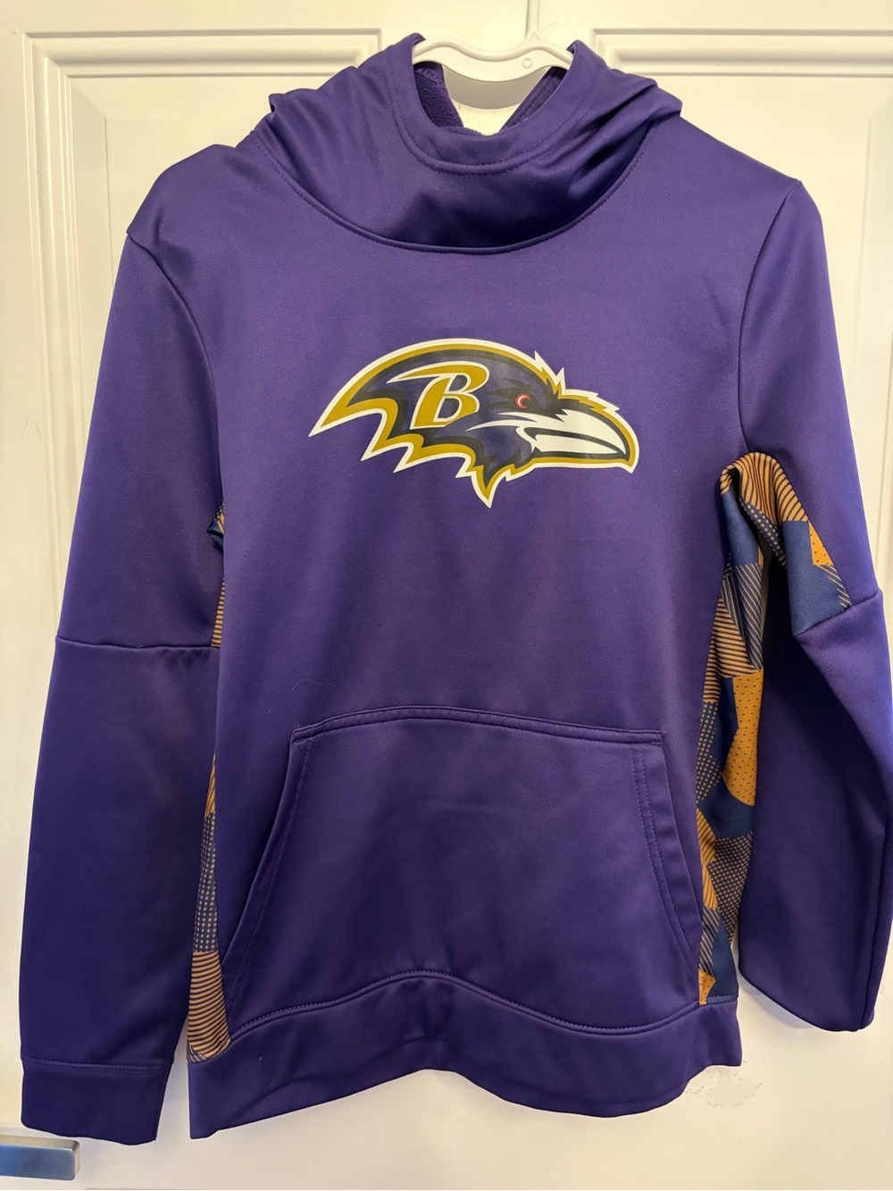 NFL Baltimore Ravens Purple Hoodie with Gold Logo and Navy Accents